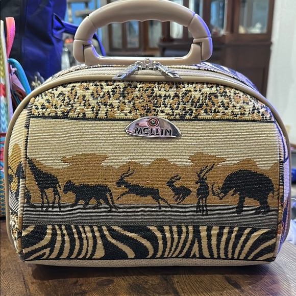 McLlin Animal Prints Travel Hard side Case Carry-on bag Safari EUC - Picture 1 of 5